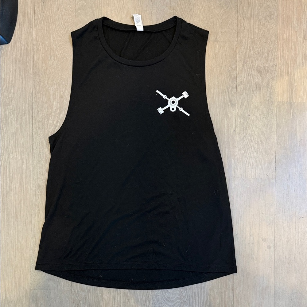 Bella Canvas Black Muscle Tee with Small White Graphic